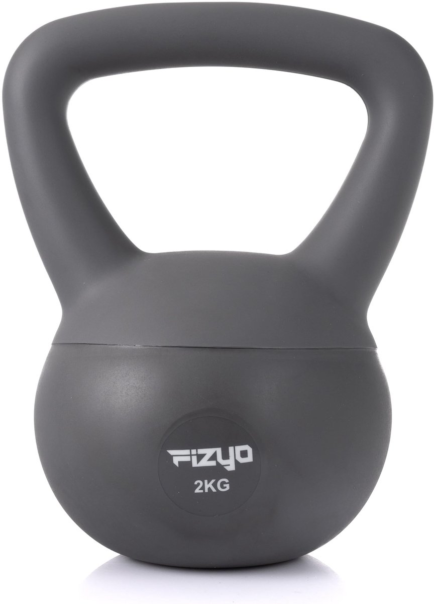 Soft Kettlebell met antislip handgreep - 2 kg - Grijs