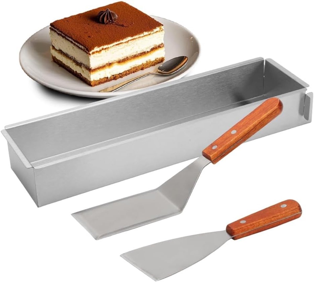 Verstelbare rechthoekige bakvorm voor tiramisu en mousse, ideaal voor taarten, brood en laagjestaarten voor feesten en verjaardagen