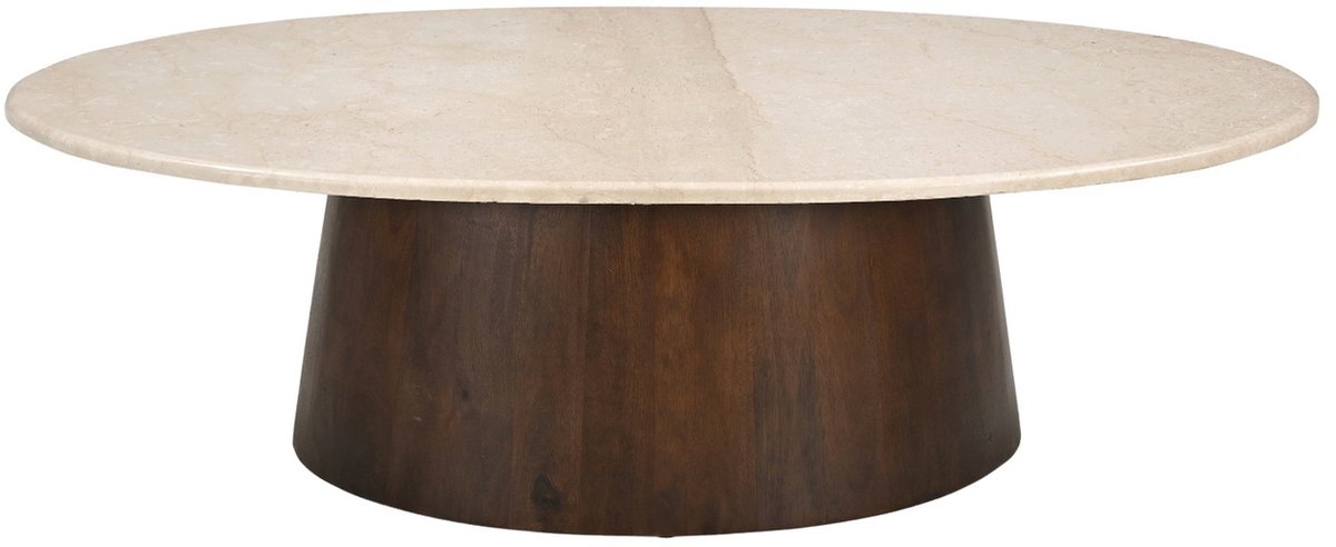 Livingfurn Salontafel Bottecino - Beige Marmer - 120x65x36cm