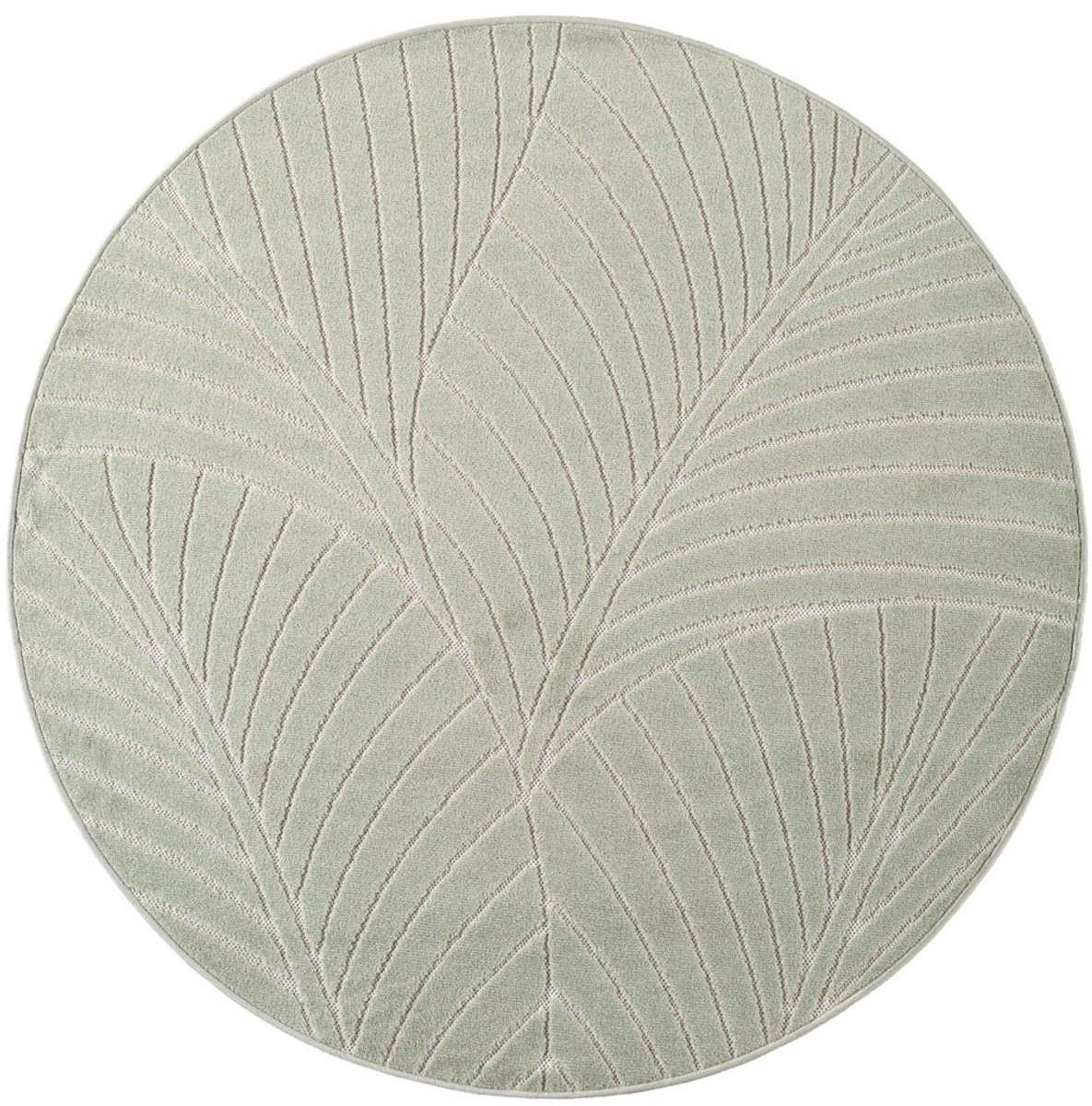 Dutch XXL Rond Buitenkleed | Nova | Palmbladeren | Groen | 200x200 cm | Buitentapijt | Tuintapijt