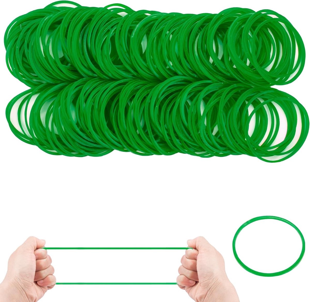 Dikke Natuurlijke Rubber Bands van 38mm, 400 Stuks, Sterke Elastische Bands voor Knoopwerk, Haaraccessoires en Creatieve Projecten
