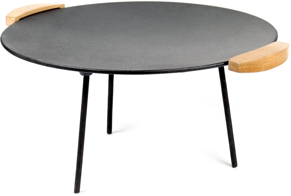 Grillpan Ø 44 cm - Gietijzer met houten handvat