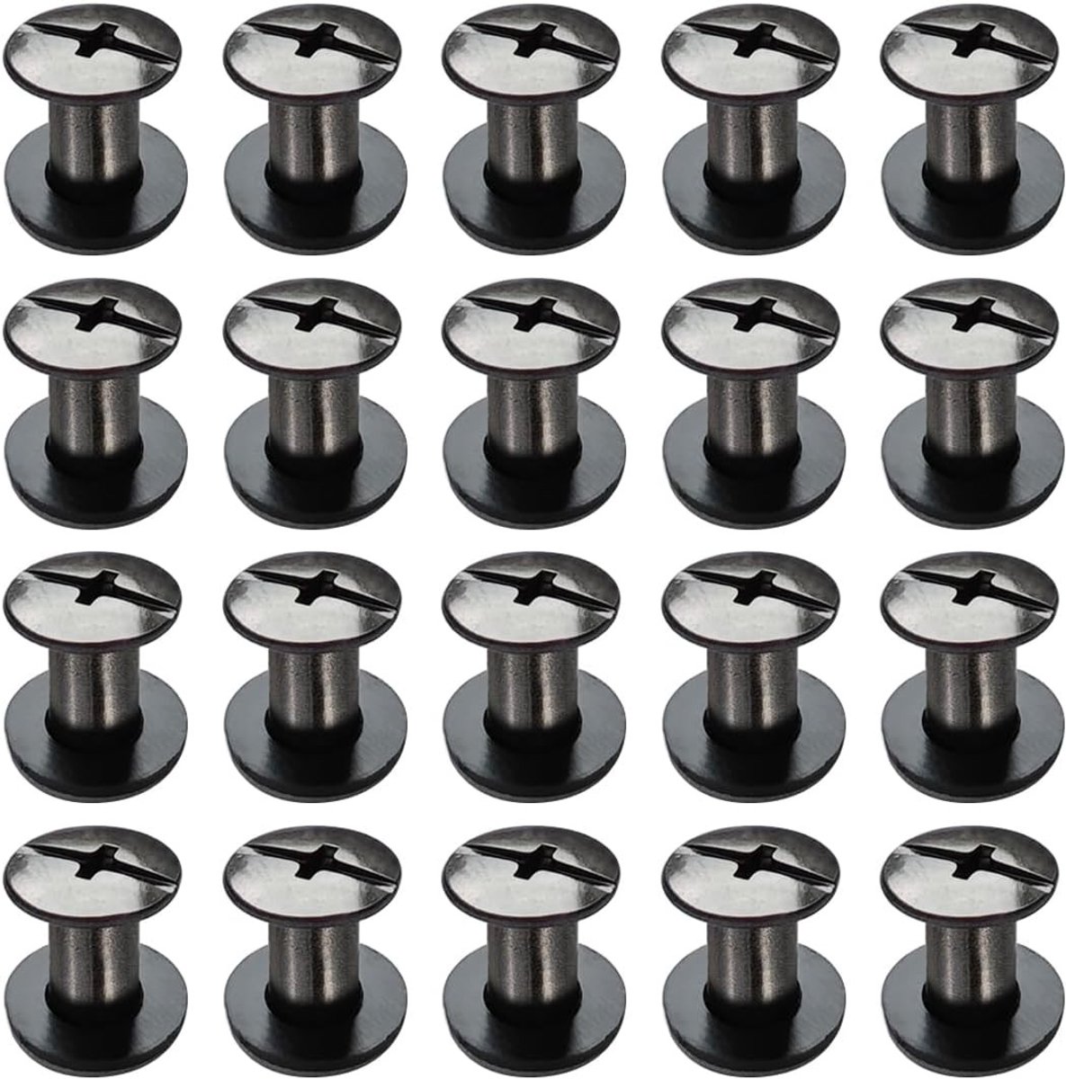 RVS Chicago Screws M5 x 8 mm voor Boekbinding, Leerbewerking en Handgemaakte Projecten - Verpakking van 20 Stuks