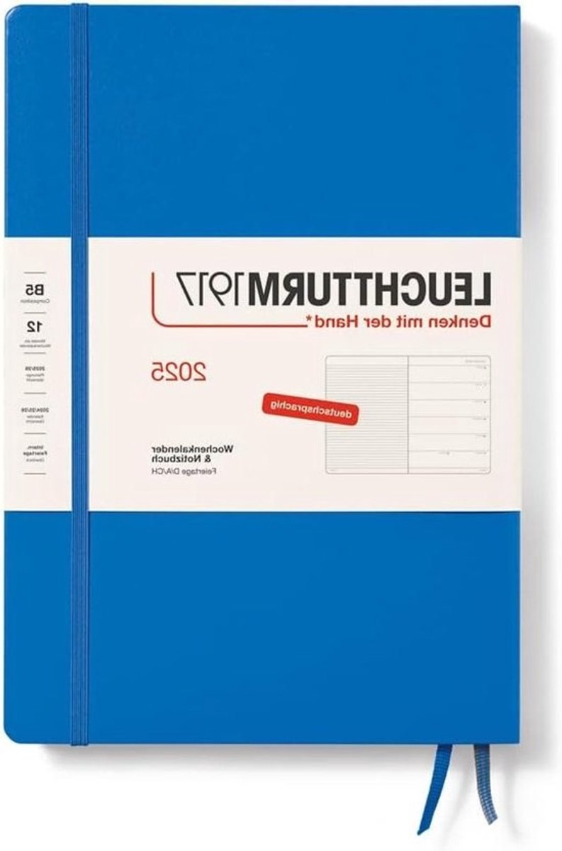 Weekkalender Notitieboek - Agenda Organizer - Planning Notities - Duitse Uitvoering - B5 - Sky