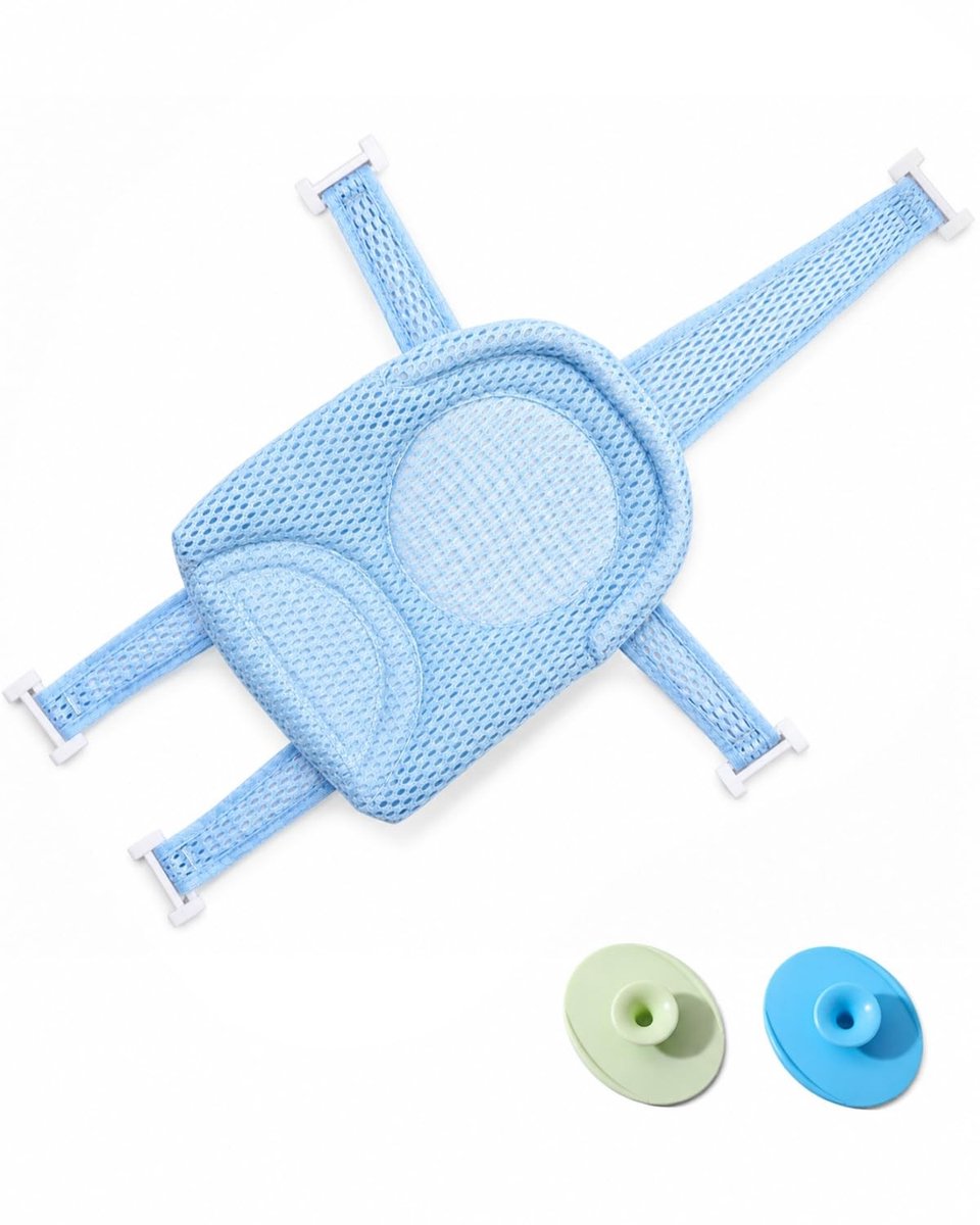 Badligstoel voor baby's - Ergonomische en antislip met kussen en 2 shampooborstels