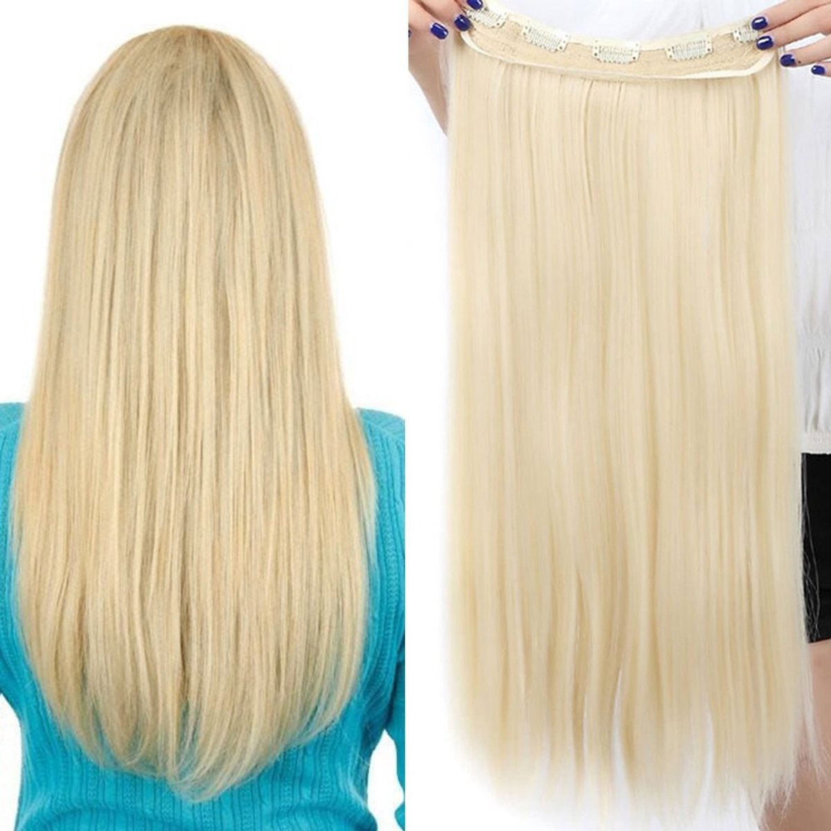 Clip-In Haarextensions - 58 cm, 5 Clips, Bleached Blonde