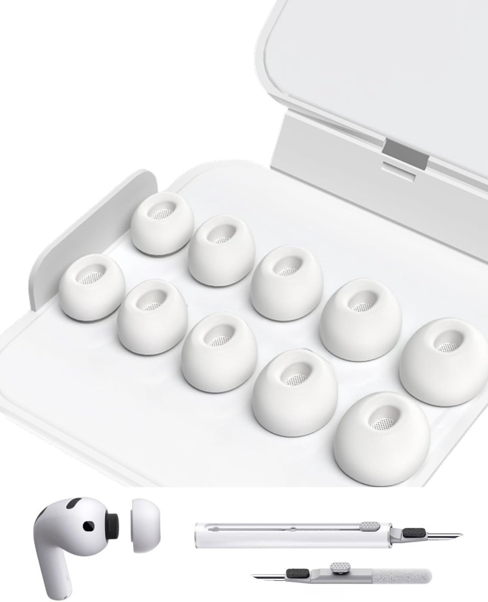 Siliconen Oordopjes met Schoonmaakset voor Airpods Pro 3 - Geluidsisolatie, Comfortabel en Antislip (XXS/XS/S/M/L)