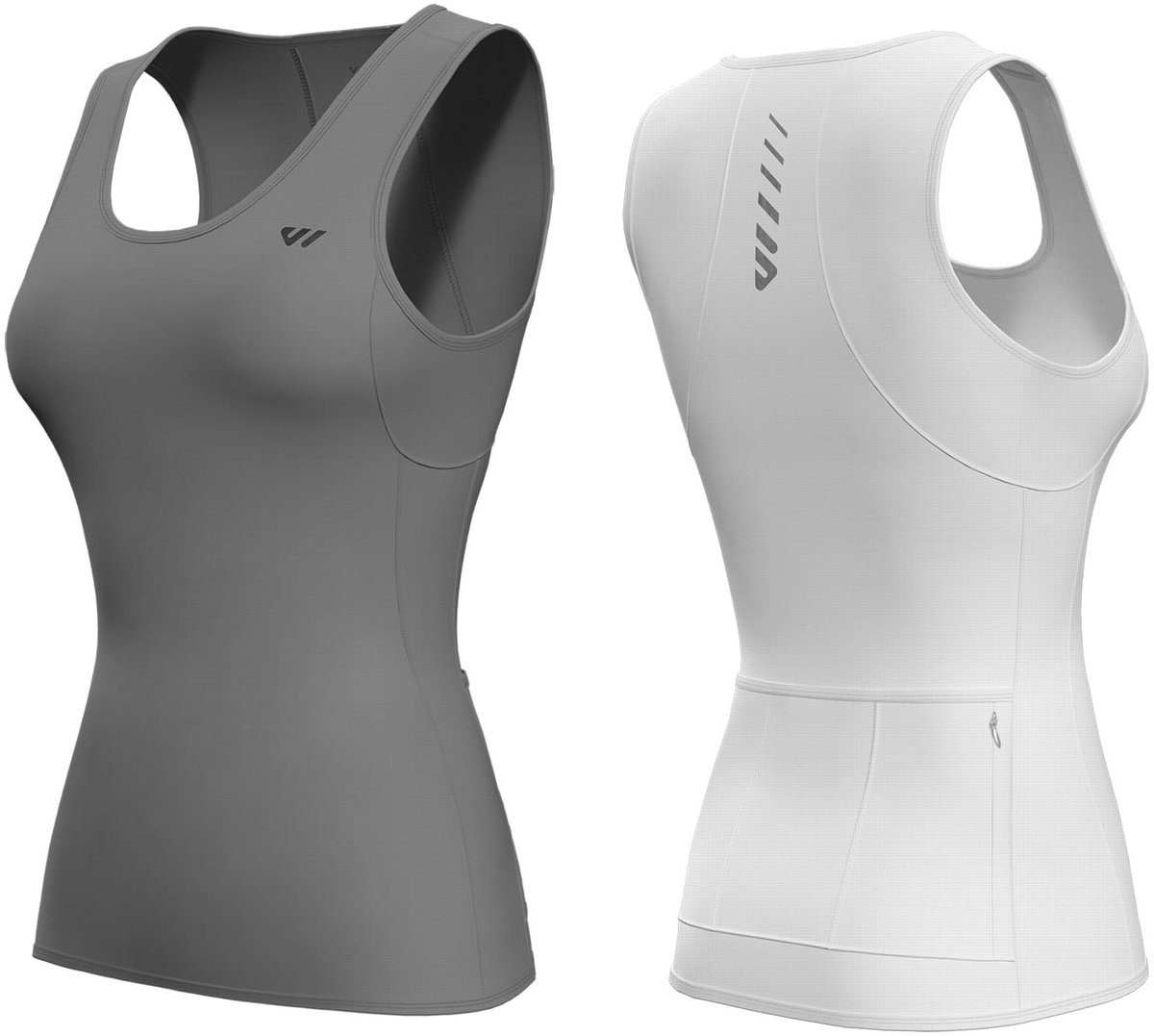 Fietsjersey Mouwloos - Ademend Beige Grijs 1-Pack