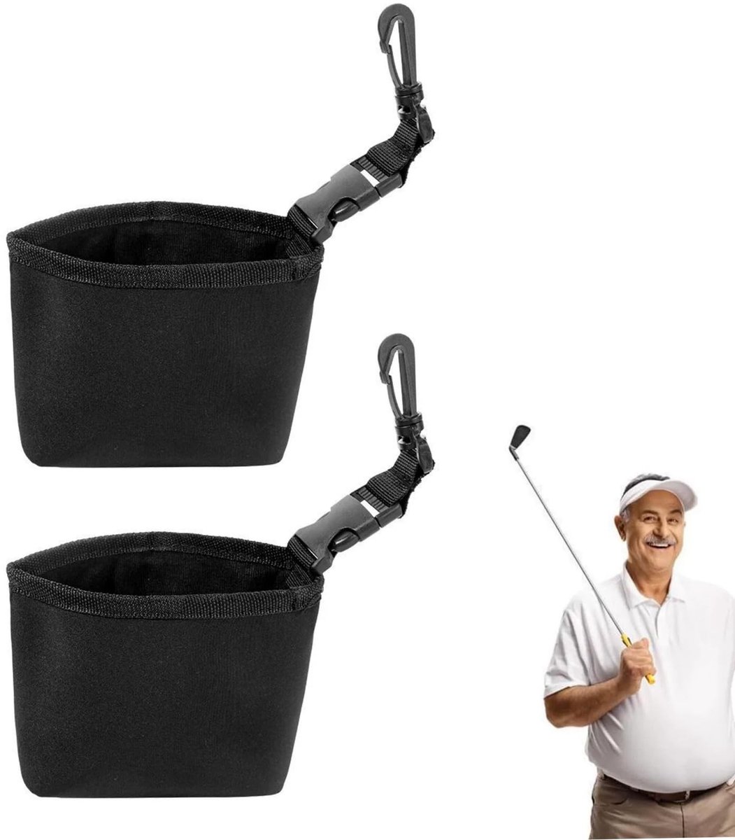 Reinigingszakken voor golfclubs en golfballen - 2 stuks met karabijnhaak