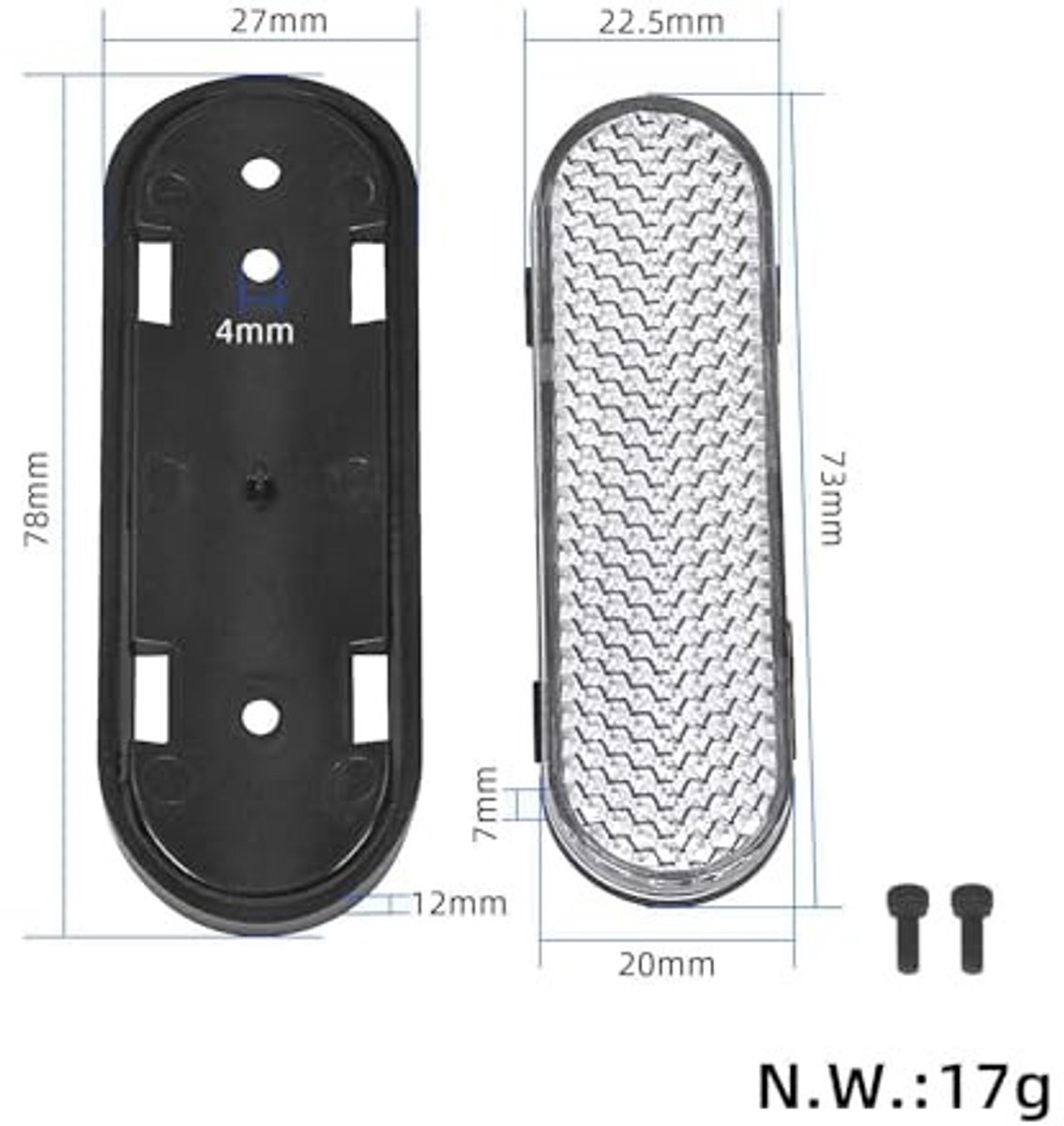 Voorwiel Decor Cover voor Elektrische Step - Reflecterende Strips - Wit