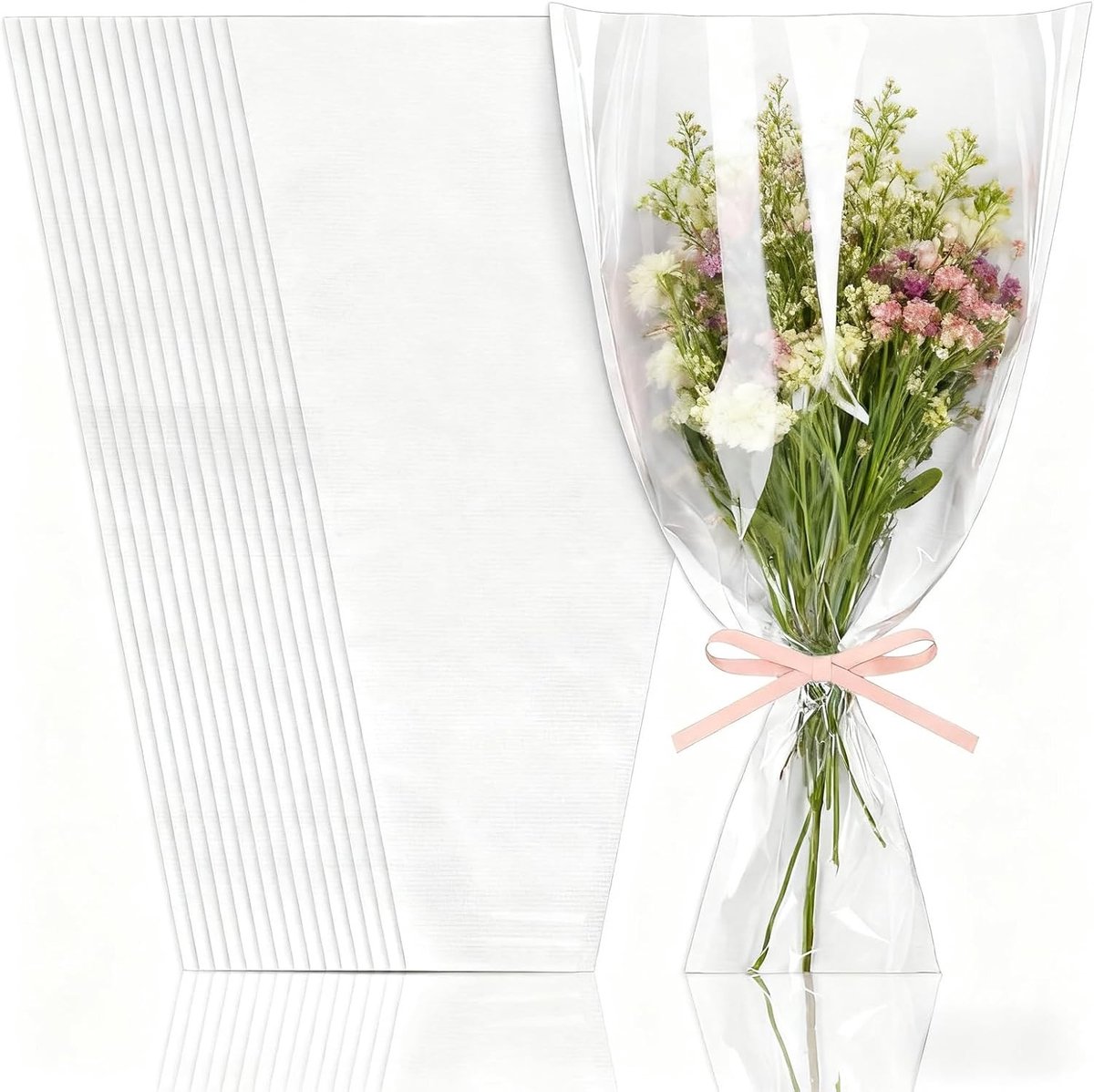 Bruin kraftpapier voor bloemen, waterdichte bloemenhoezen, geschenkpapier voor bruiloften en verjaardagen, ideaal voor bloemisten en cadeauverpakkingen