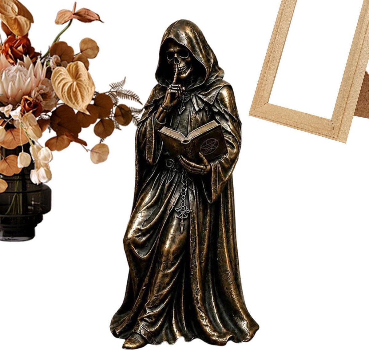 Gotische Boekenplank Decoratie - Skelet Beeldje voor Halloween