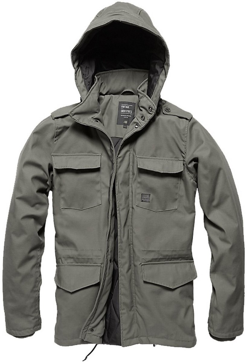 Vintage Industries Winterjas Darren Parka Grijs
