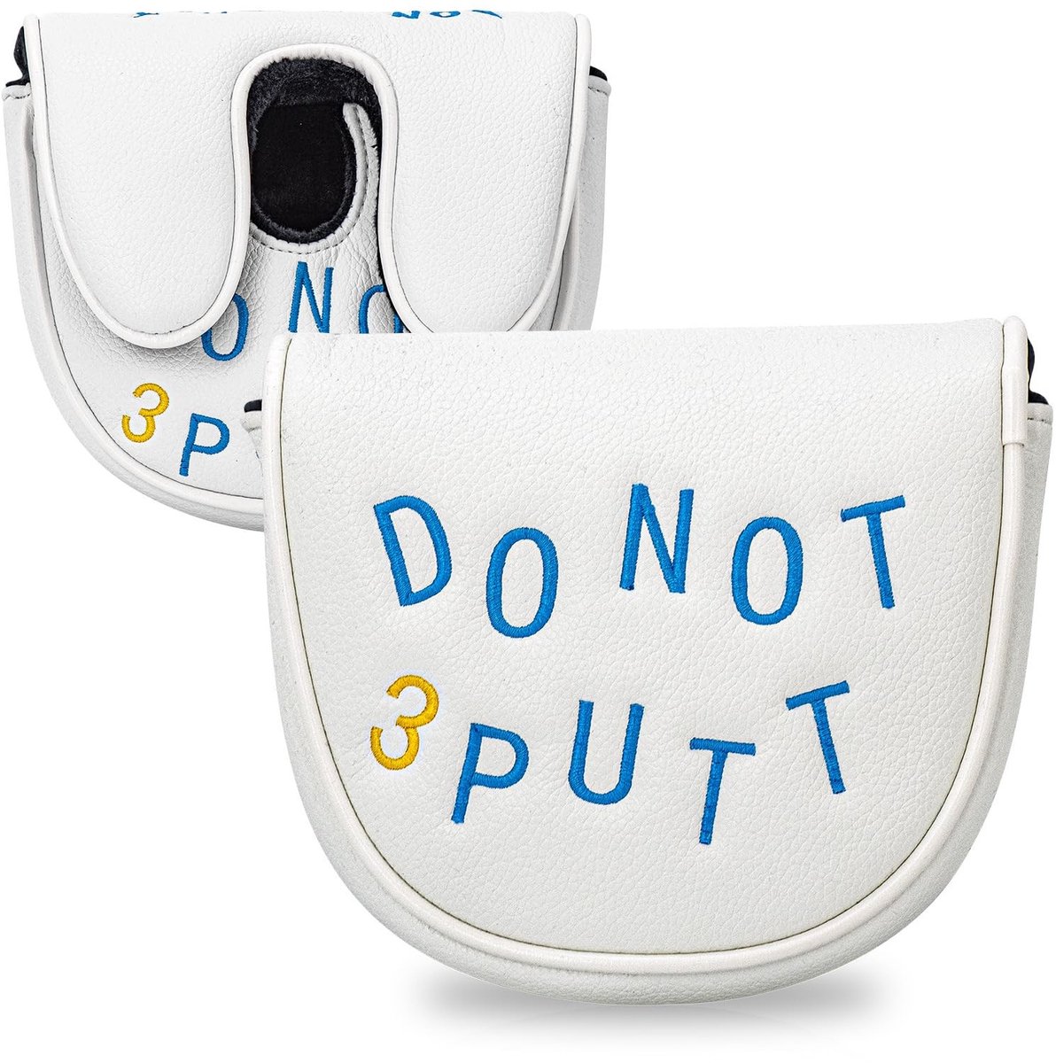 Golf Putter Hoes - Handgemaakt PU Leer - Sterke Magnetische Sluiting - Wit