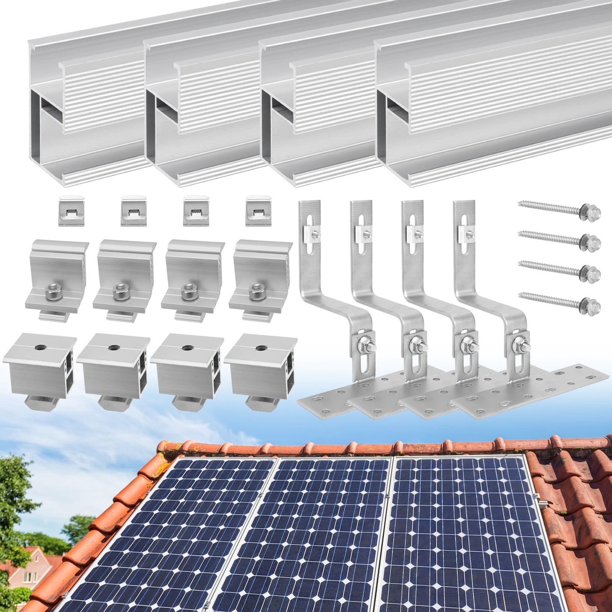 Zonnepaneel Bevestiging voor Dak - Geschikt voor 2 Modules
