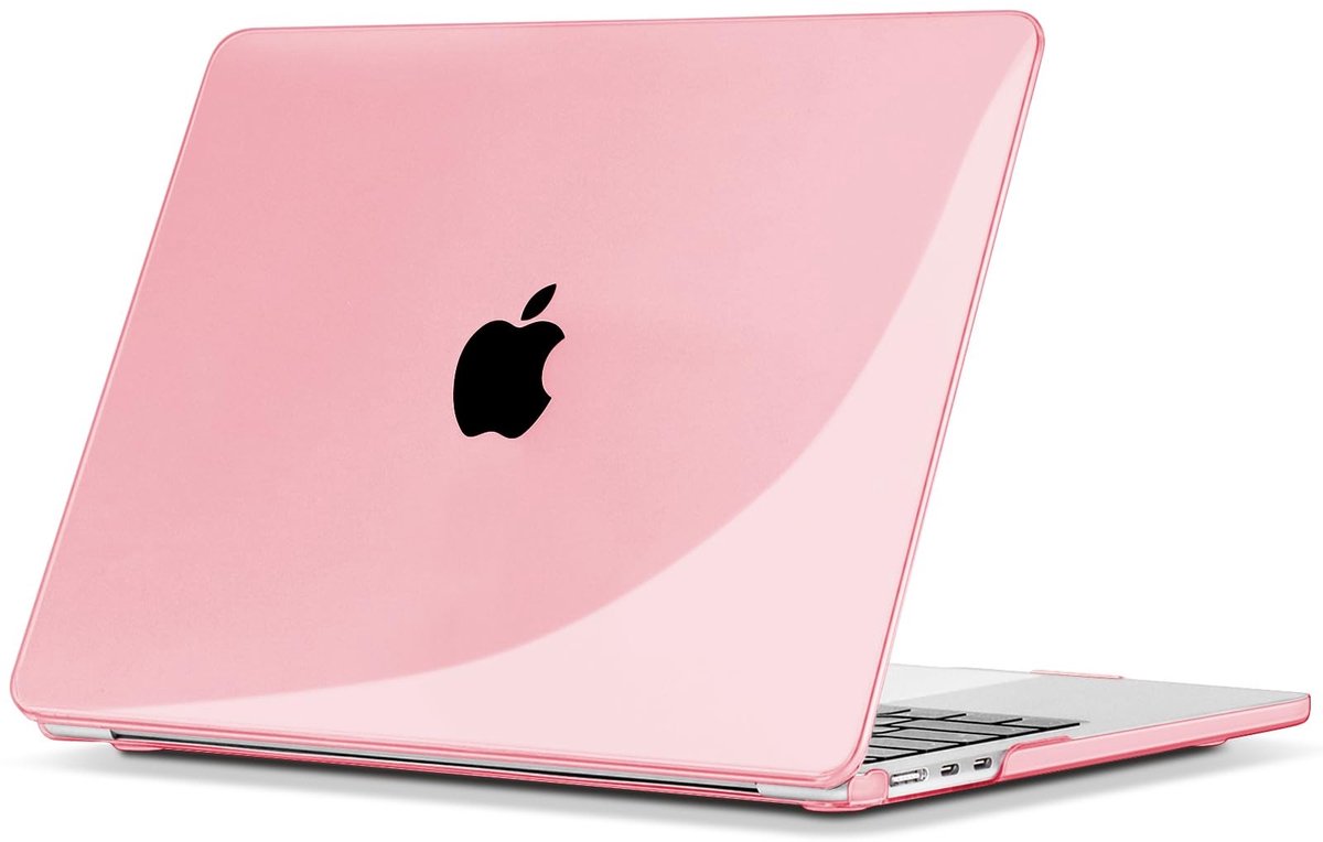 Case voor MacBook Air M4 M3 M2 13.6 inch 2022-2025 - Ultra Dun Hard Shell - Kristal Fuchsia