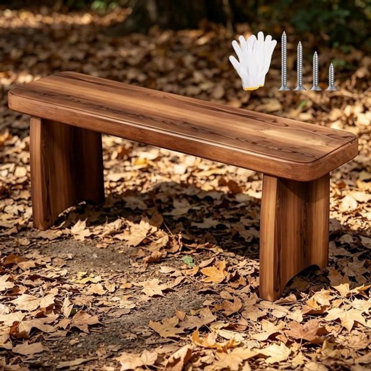 Houten Halbank - Schoenenbank Bankje - Voeteneind Bed - Massief Hout - 150 x 20 x 15 cm - Natuurlijk Hout