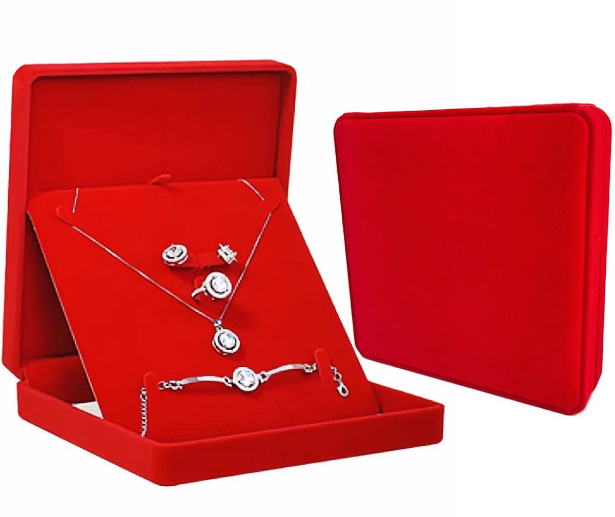 Velours Sieraden Organizer - Opbergdoos voor Oorbellen, Kettingen, Ringen