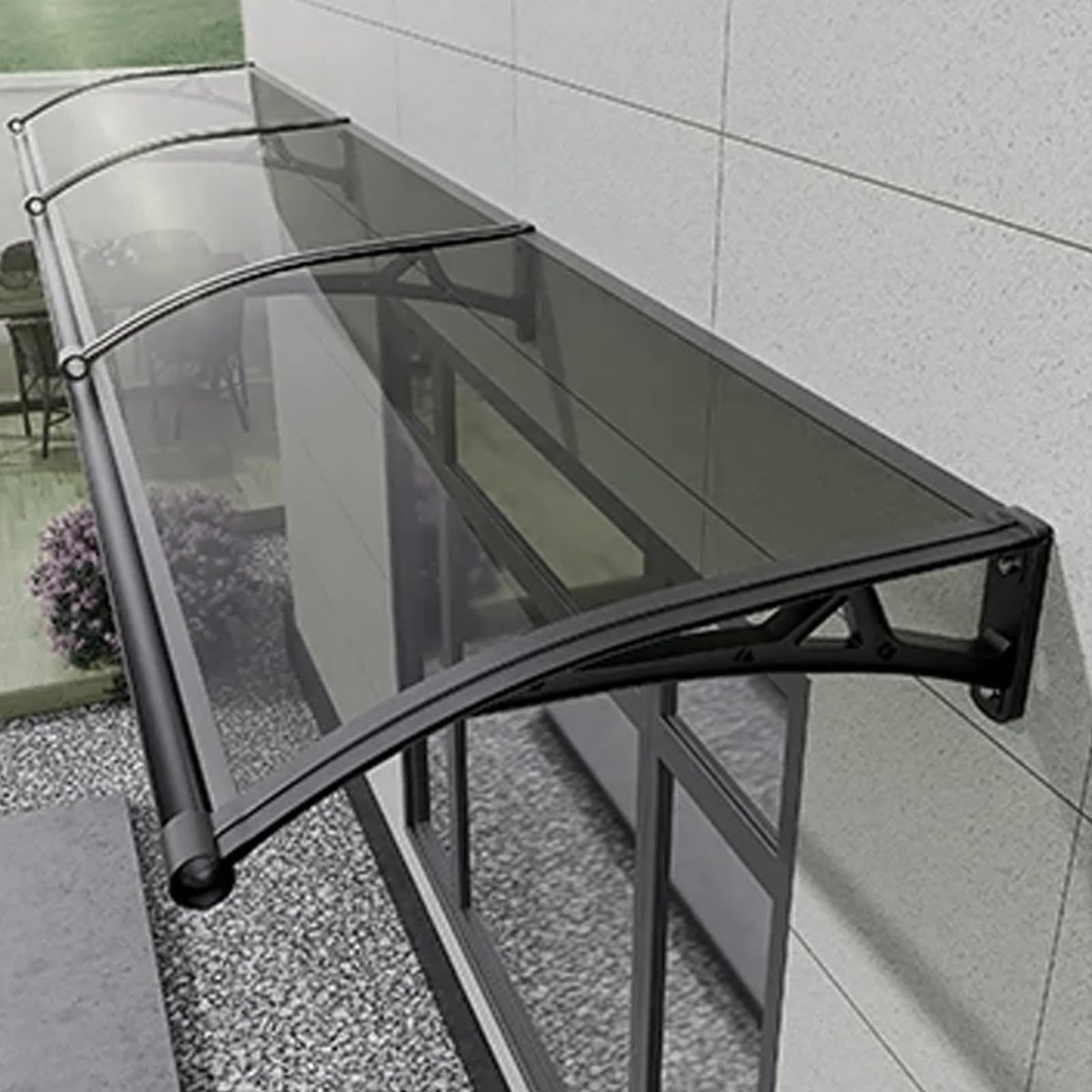 Aluminium Deurluifel 60x160 cm - Modern Grijs met Beugels