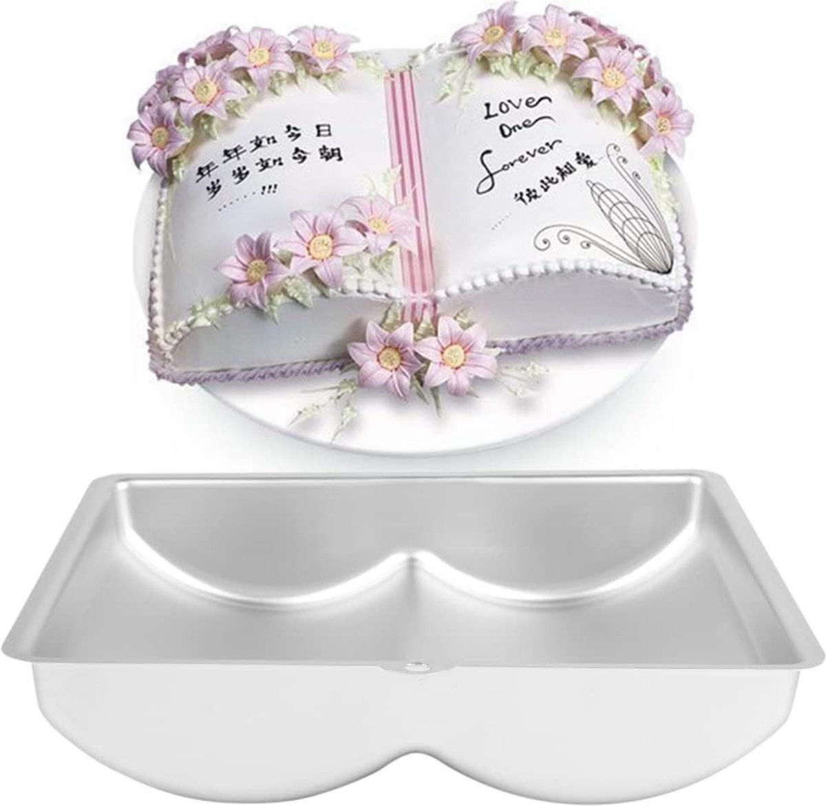 3D Boek Cakevorm - Aluminium - 10,6 inch