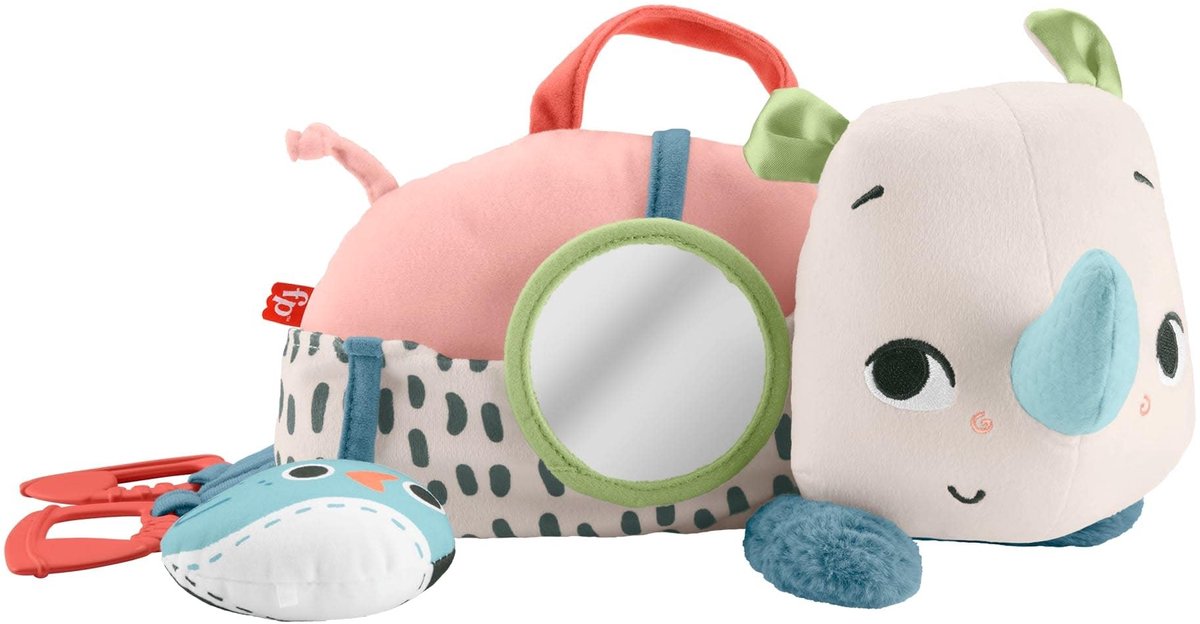 Pluche Rhino Speelgoed voor Baby's - Met Sensory Activiteiten