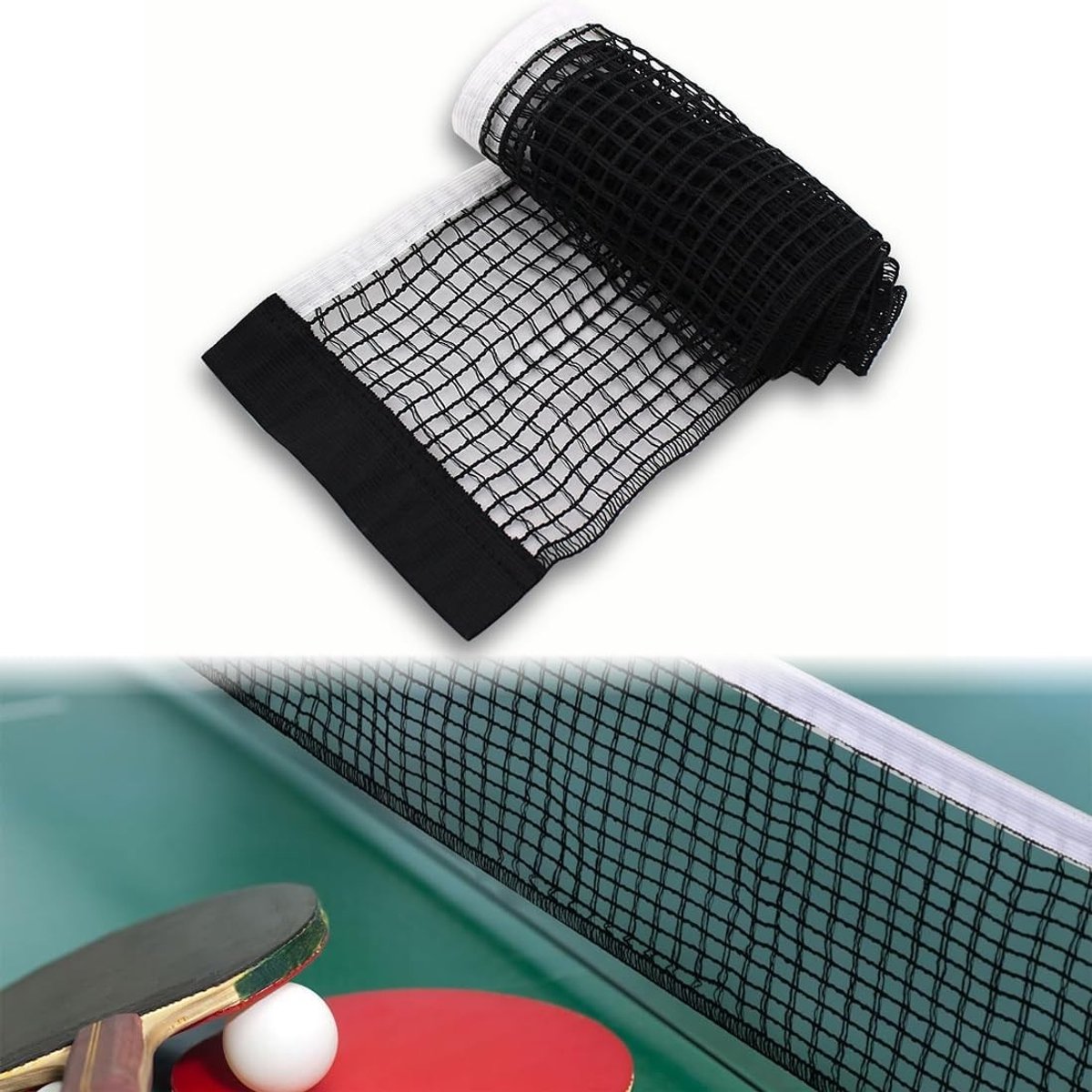 Vervangnet voor tafeltennis, polyester net voor draagbare tafeltennistafels en stations, ideaal voor recreatief gebruik en toernooien