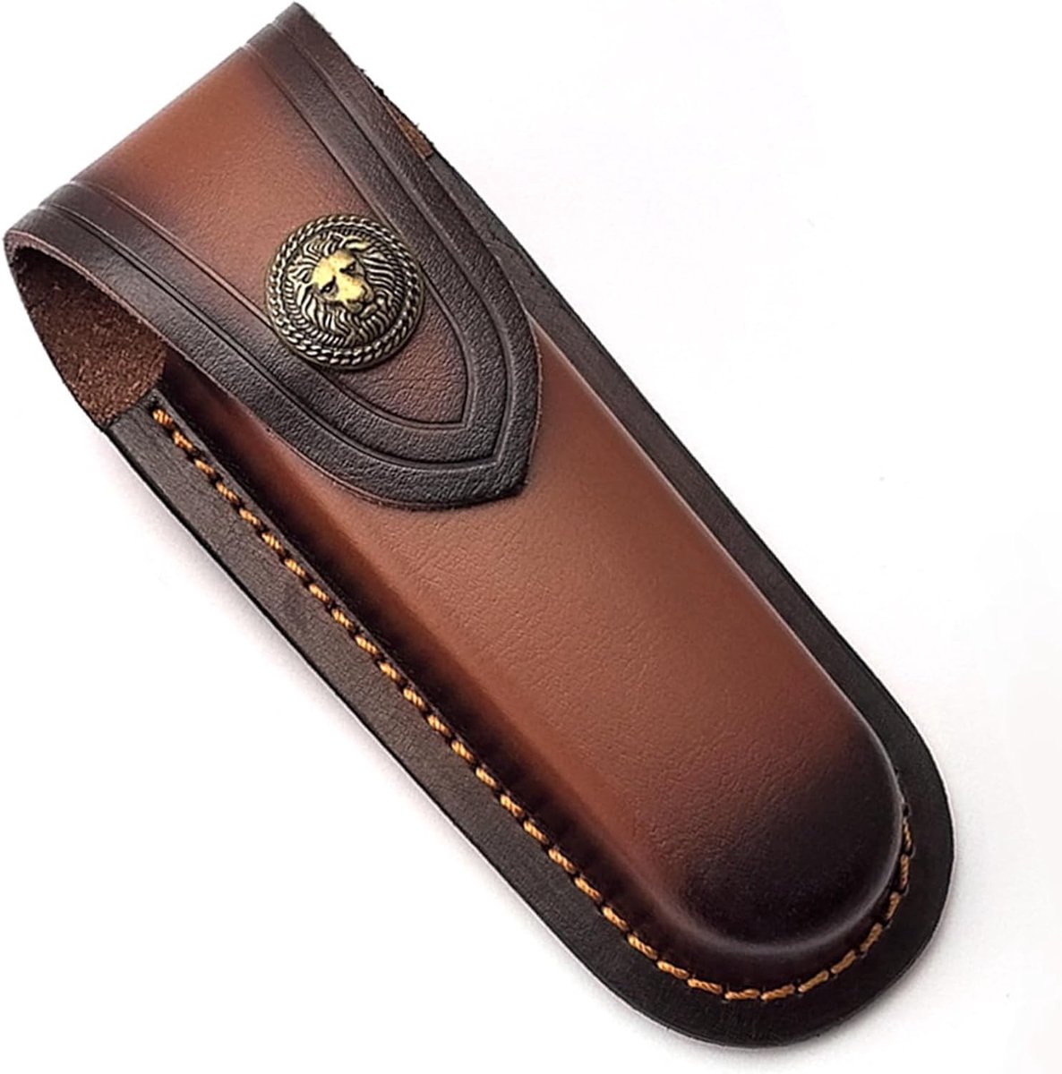 Retro Opbergzak voor Opvouwbaar Mes - Bescherming voor Vouwmes, Mes Tas, Bruin, 14.6x5cm