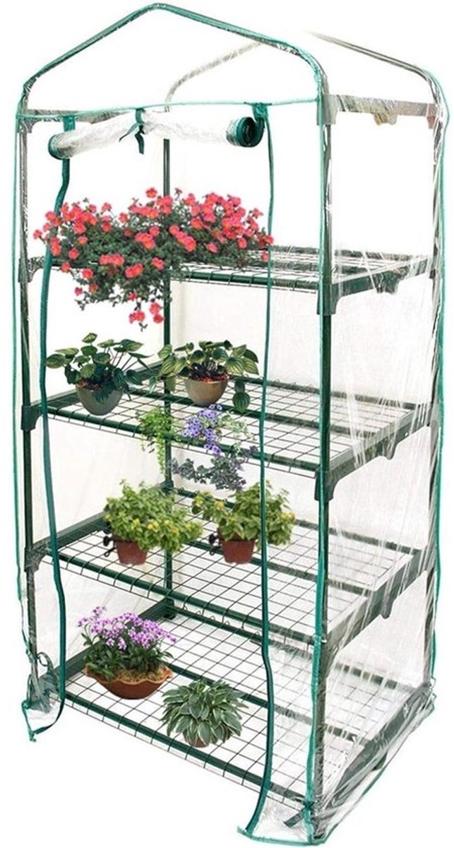 Tuinkas PVC - Kweekkas Plantenkas - Planten Beschermen - Transparante Afdekking - 69x49x187cm - Groen