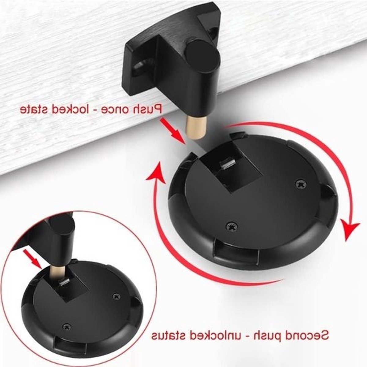 Deurstopper - Deurhouder Vloer - Deur Openhouden - Geen Boren Vereist - 5-25 mm Opening - Zilverkleurig