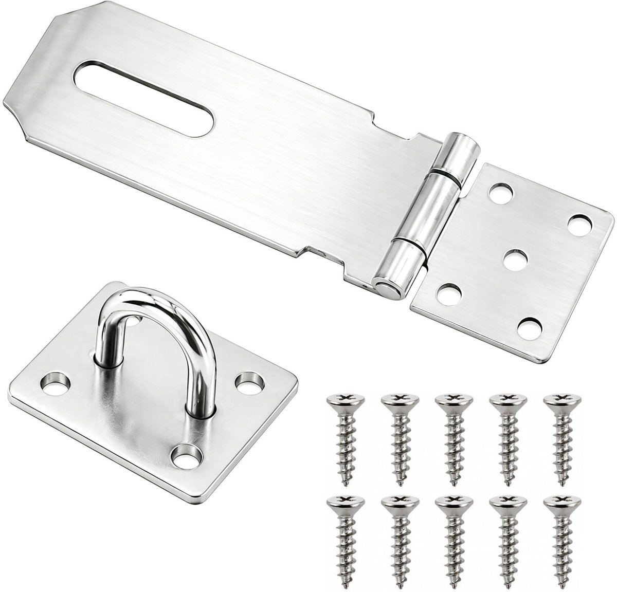 Roestvrijstalen Hangslot met Hasp en Nietje - 10 cm - Zilver