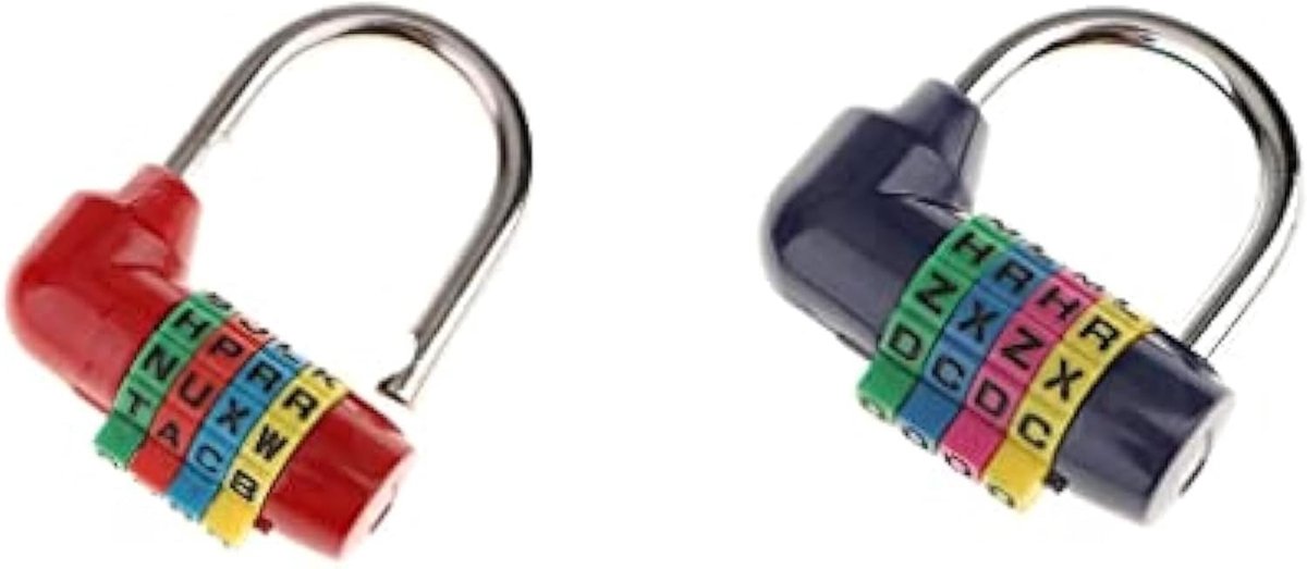 2 Stuks Combinatie Hangsloten - 4-Cijferig Resetbaar - Voor School en Sport