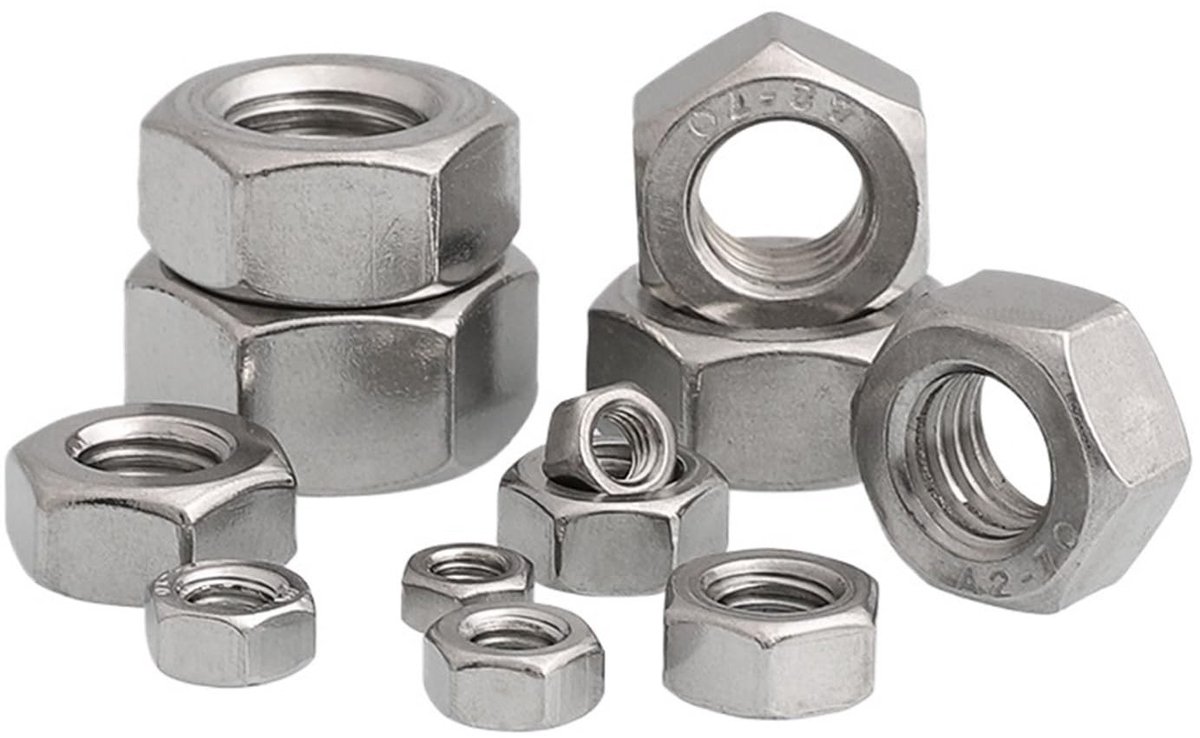 Zeskantmoeren Set - Roestvrijstaal 304 (10 Stuks)