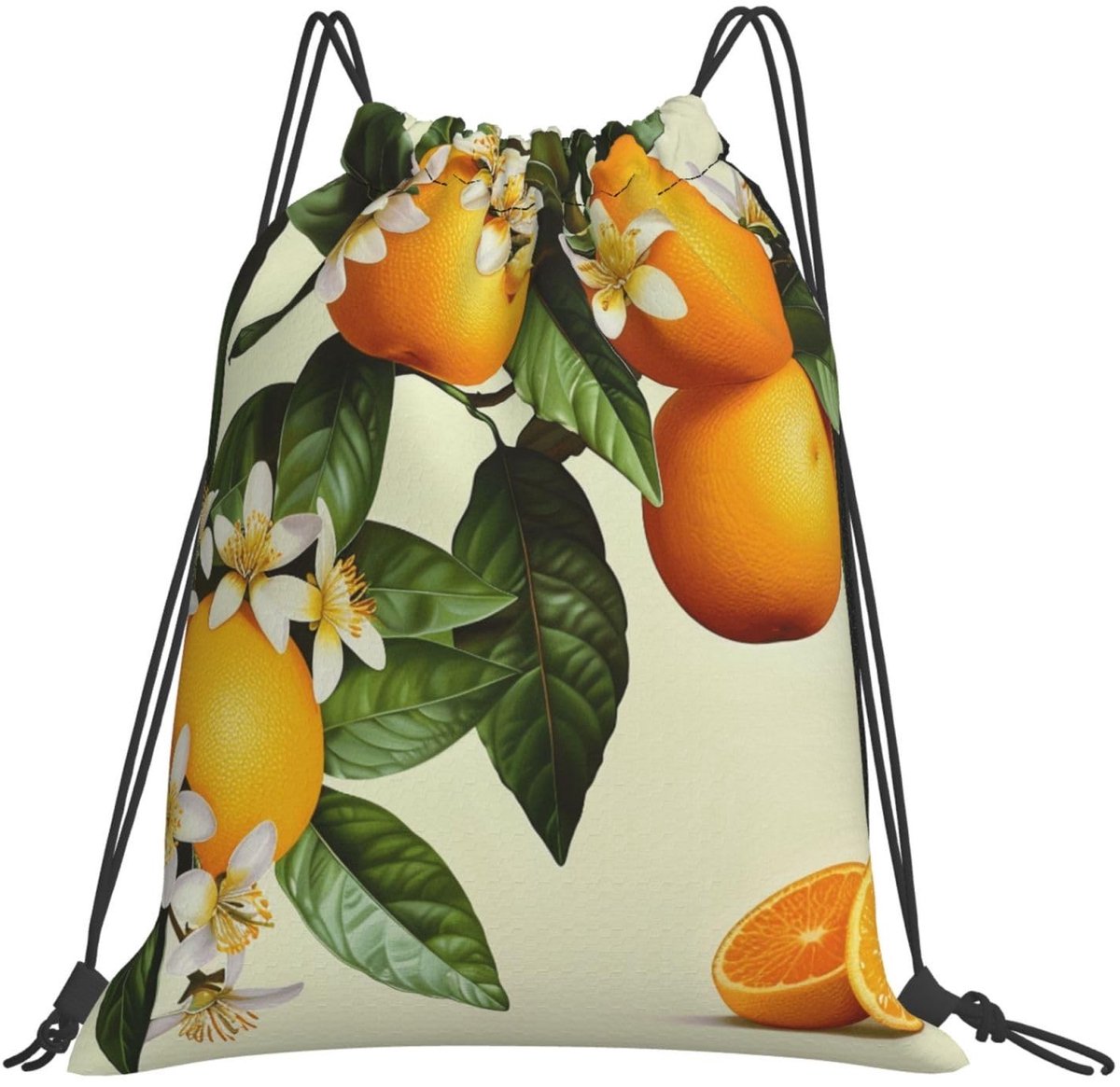 Rugzak met trekkoord - Grote opvouwbare tas met gele bloemen print