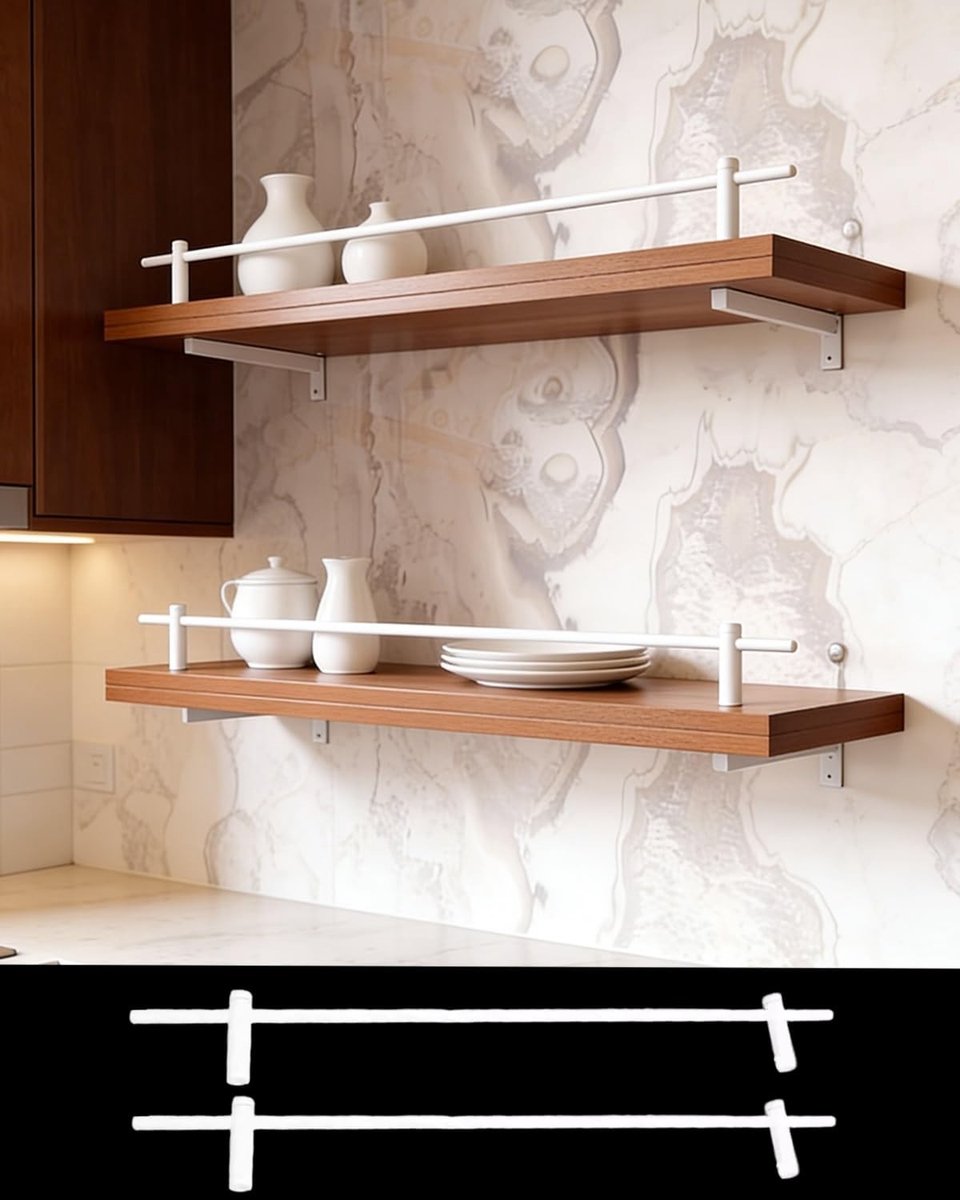 Decoratieve Plankbeugelset van 2 - Wit