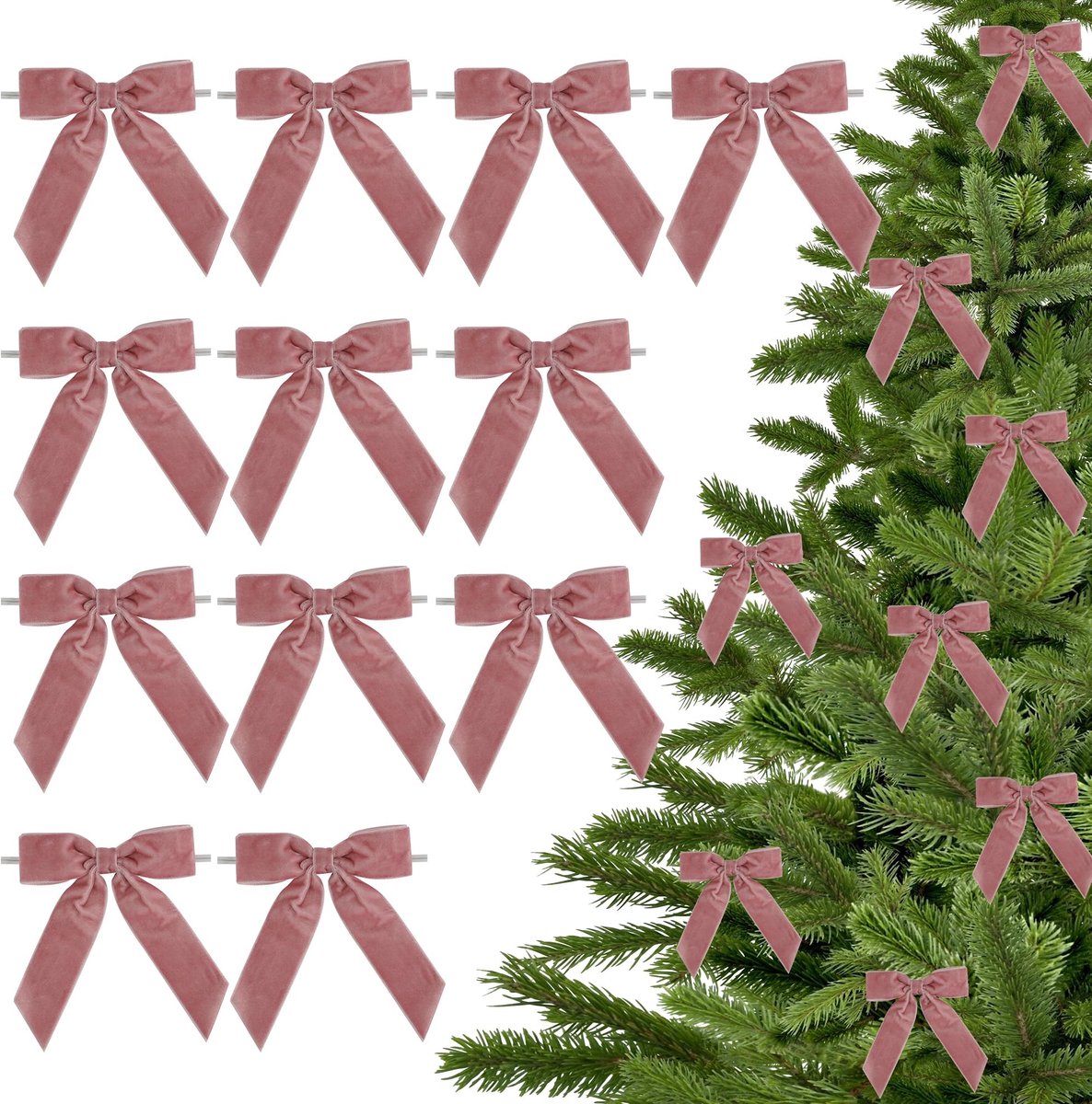 Fluwelen Geschenkstrikken - 3,5 Inch, Dusty Rose