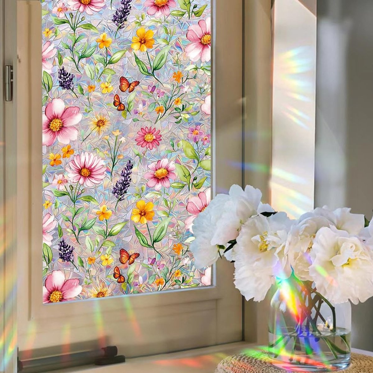 Raamfolie Dazzling Flower - Static Clings voor Thuis en Kantoor