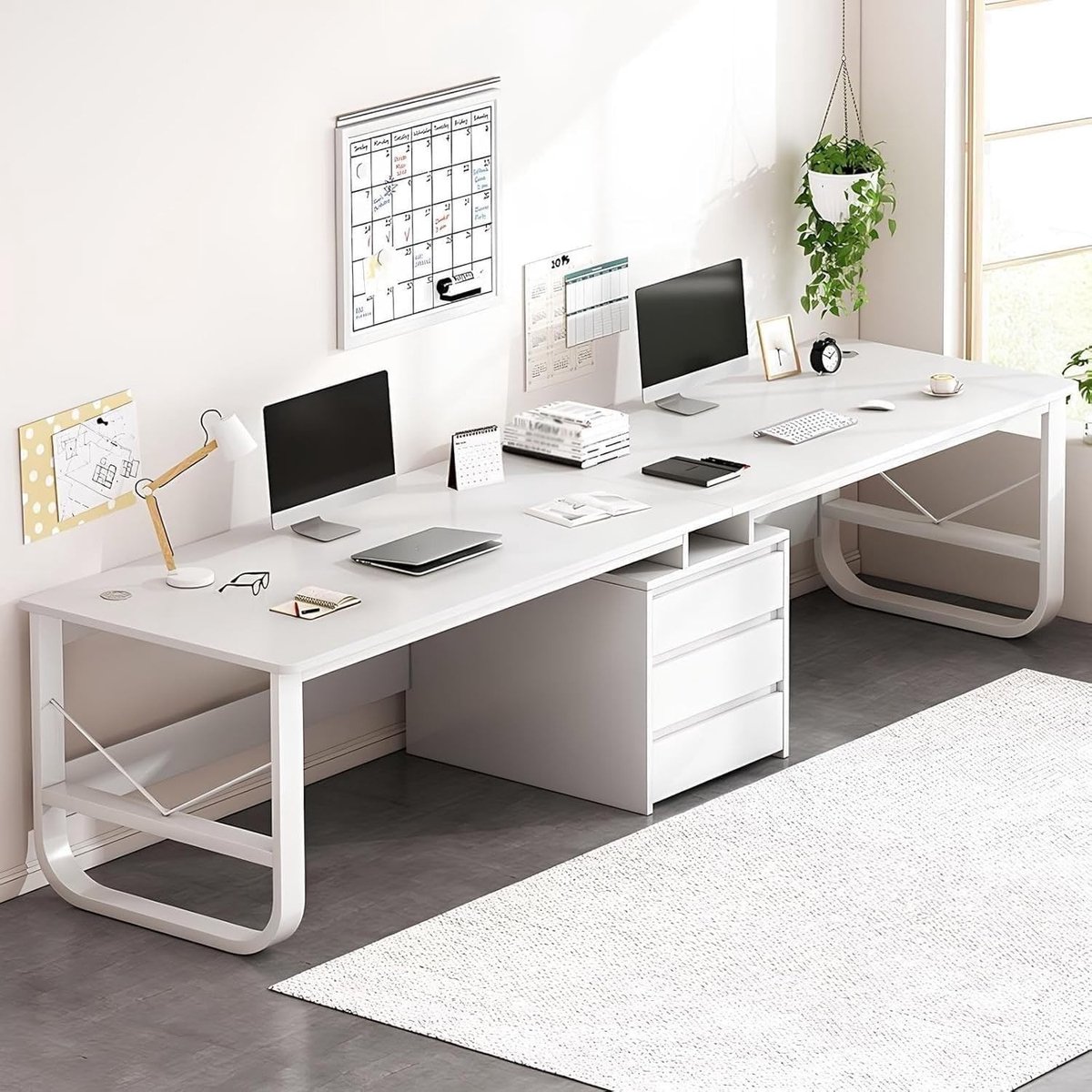 Dubbele bureau - Grote computer tafel voor twee personen, 200 cm