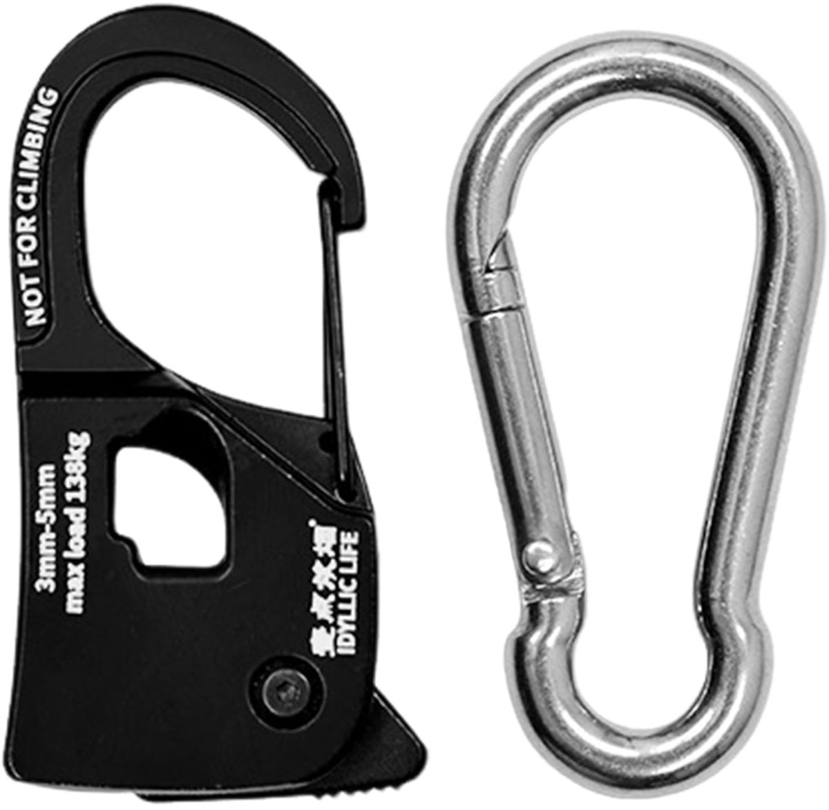 Rope Tensioner - Aluminium Carabiner Clip