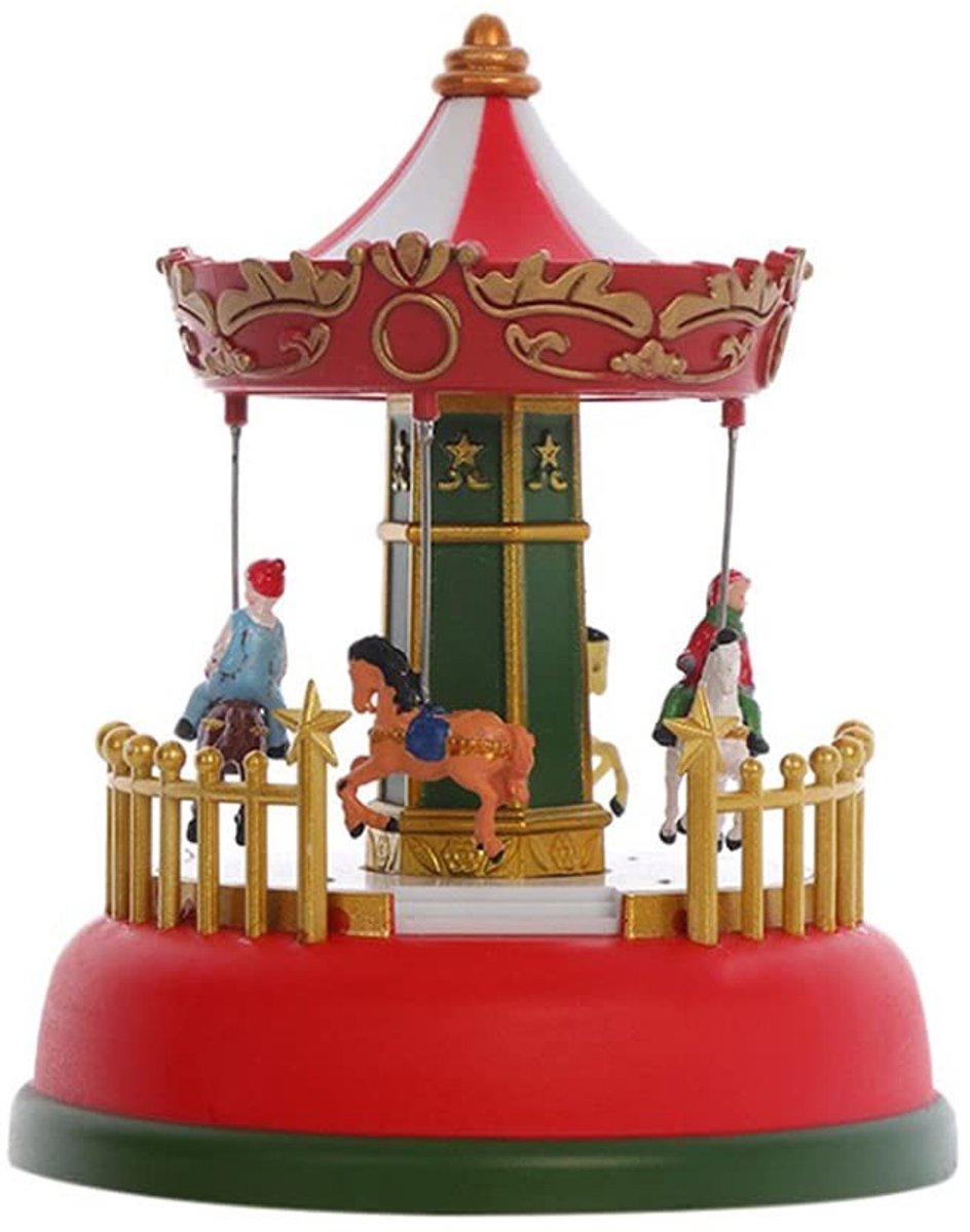 Draaiend reuzenrad muziekdoosbeeldje - 15x11 cm