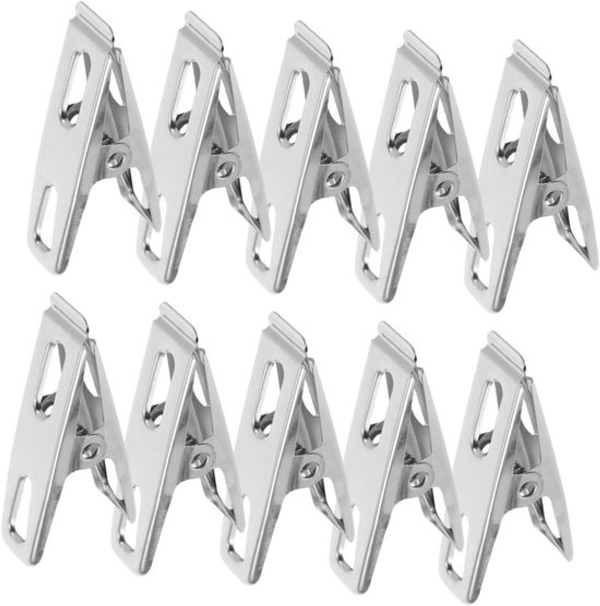 Roestvrijstalen Wasknijpers - Kleding Clips - Kleding Drogen - Sterk Winddicht - 4.5 cm - Zilver
