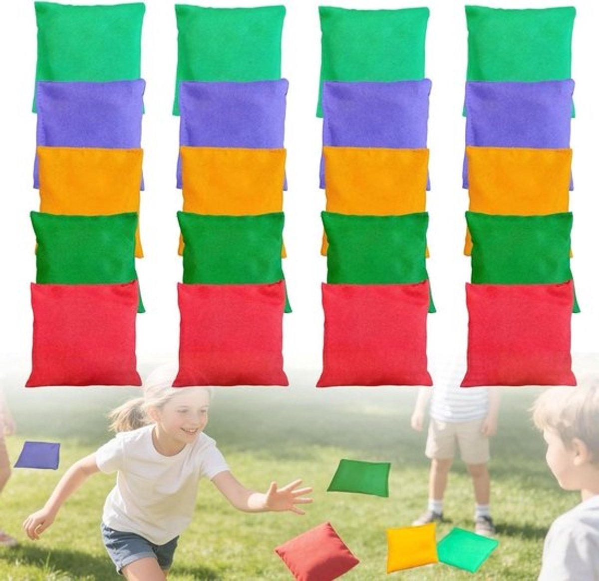 Cornhole zakjes - Bonenzakjes werpzakjes - Outdoor spel - Duurzaam polyesterweefsel - 10 x 10 cm - Kleurrijk