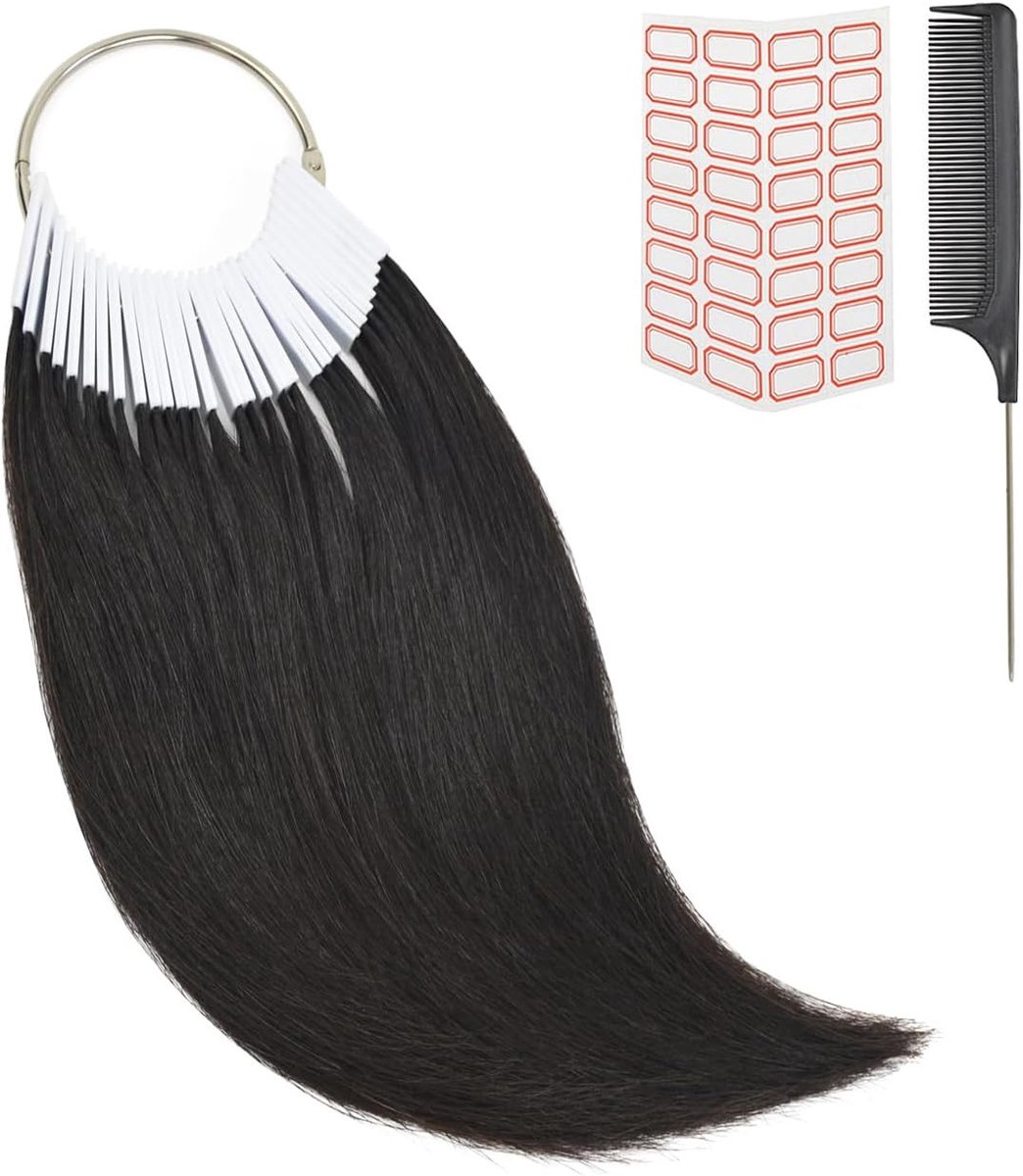 30 Stuks Echte Mensenhaar Kleurtest voor Natuurlijke Haarkleur Salon Training en Opleiding