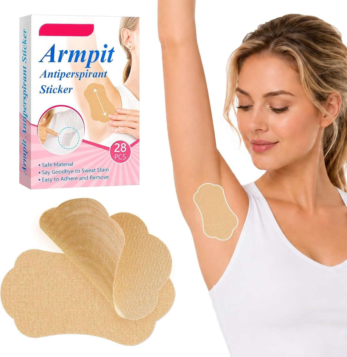 Onzichtbare katoenen okselpads - 28 stuks voor extra comfort, bescherming en hygiëne