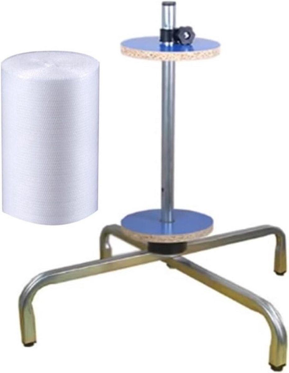 Folie Dispenser - Verpakking Rolhouder - Veilig Verzenden - Gegalvaniseerd Staal - Breedte 65cm - Zilver