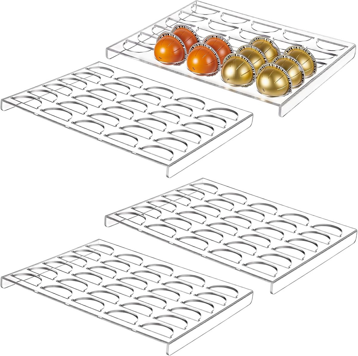 Coffee Pods Houder voor 30 Capsules - Organizer voor Koffiecapsules, Opbergbak voor Keuken en Kantoor, Doorzichtig Design