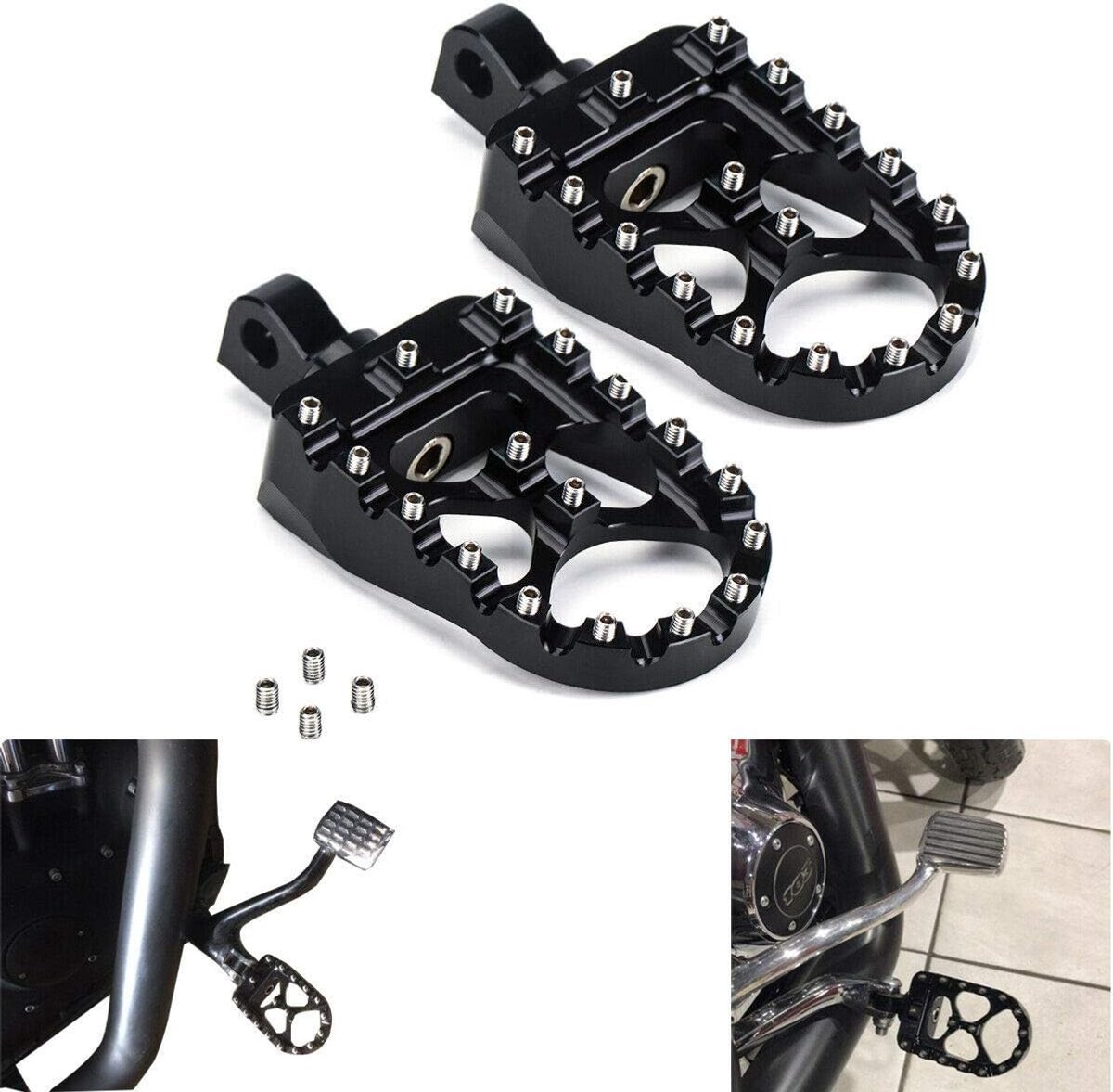 CNC Voetsteun voor Motorfiets met 360° Rotatie voor Dyna, Iron 883, Sportster en Softail Modellen