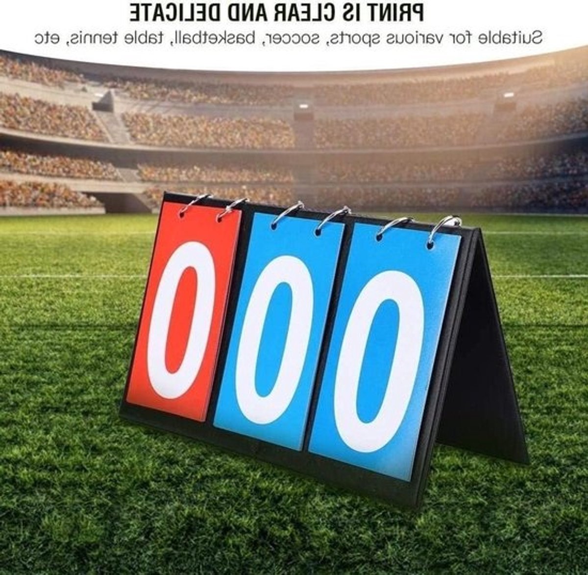 Scorebord Flip Board - Score Teller - Sportwedstrijden Bijhouden - Draagbaar Ontwerp - 3 Cijfers - Zwart