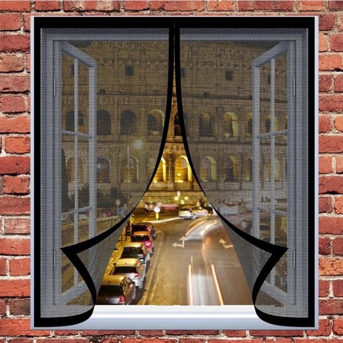 Magnetisch Vliegengaas - Insectenhor Gordijn - Ramen Afschermen - Automatische Sluiting - 90 x 130 cm - Zwart