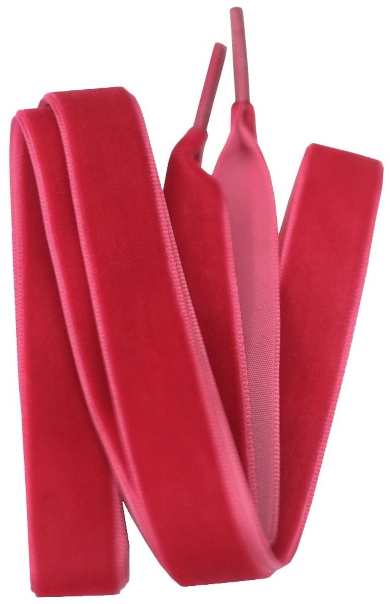 Velvet Schoenveters - 16mm breed - 140cm - Rood