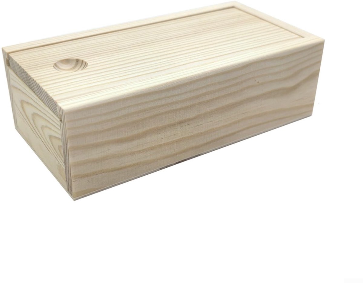 Houten Opbergdoos met Glijdend Deksel - Voor Kaarten en Accessoires